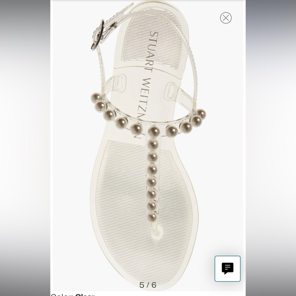 Stuart Weitzman Pearl Embellished Clear Jelly Sandals - Picture 4 of 11